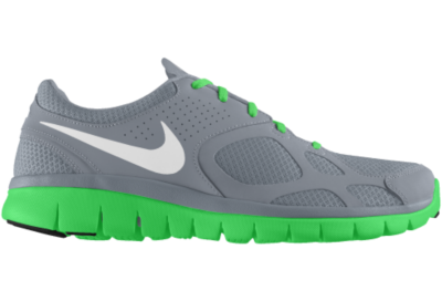 Nike Flex 2012 Run iD Custom (Wide) Kids Running Shoes (3.5y 6y)   Grey