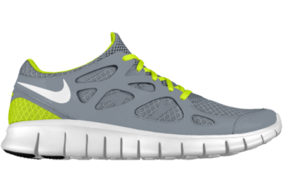 Nike Free Run 2 iD Custom (Wide) Kids Running Shoes (3.5y 6y)   Grey