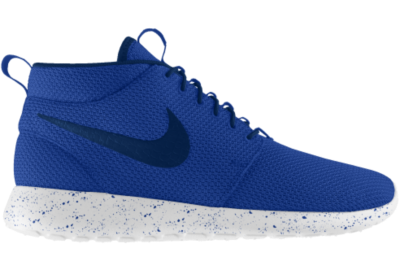 Nike Roshe Run Mid iD Custom Kids Shoes (3.5y 6y)   Blue