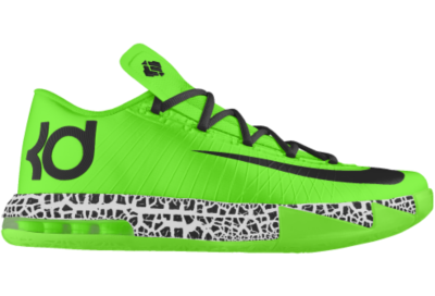 KD VI iD Custom Kids Basketball Shoes (3.5y 6y)   Green