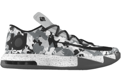 KD VI iD Custom Mens Basketball Shoes   Grey