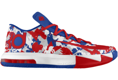 KD VI iD Custom Mens Basketball Shoes   White