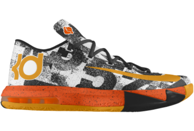 KD VI iD Custom Mens Basketball Shoes   Orange